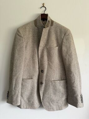 Hugo Boss Vintage Unisex Beige Italian Woven Plaid Blazer